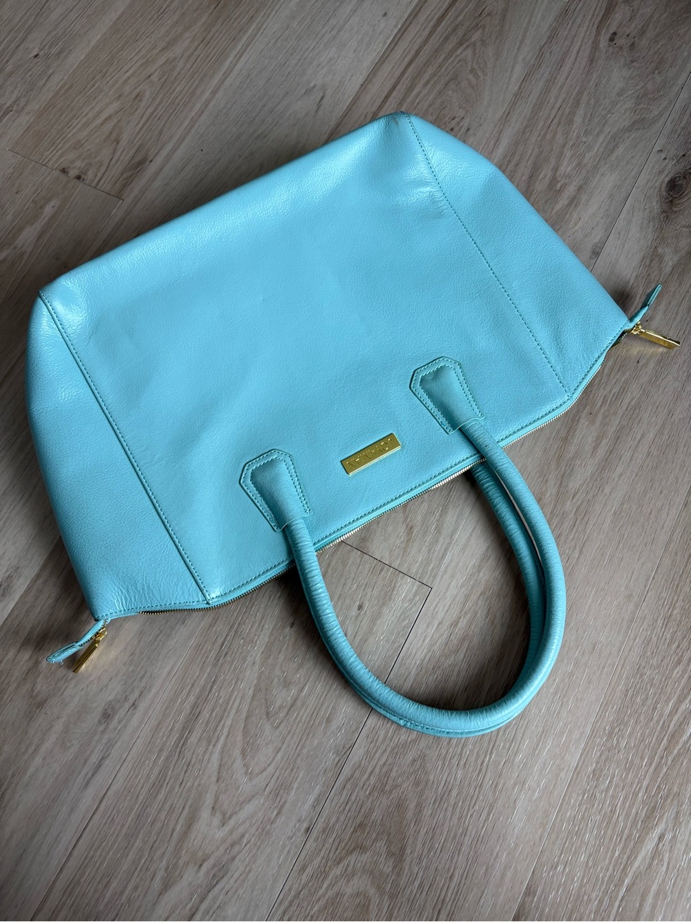 Joy & Iman Blue And Gold Large Shoulder Tote